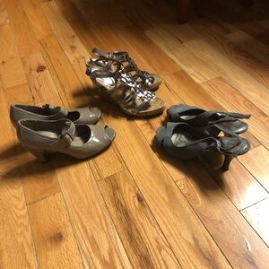 Gray Mary Jane Heels